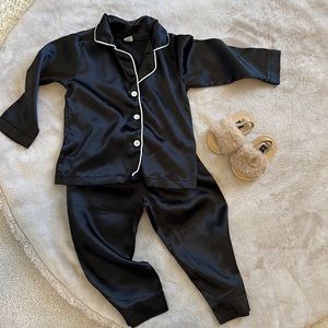 Silk pajamas and slipper bundle